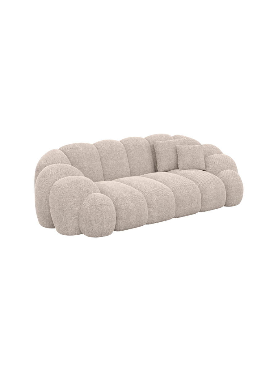 
2-seater designer sofa “Solea” with textured fabric upholstery - Textured fabric Beige