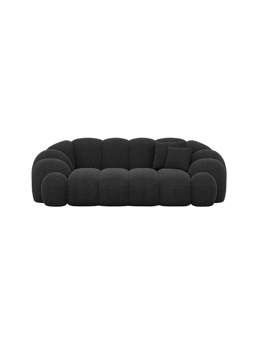 
2-Sitzer Design Sofa „Solea“ mit Strukturstoff-Bezug - Strukturstoff Anthrazit