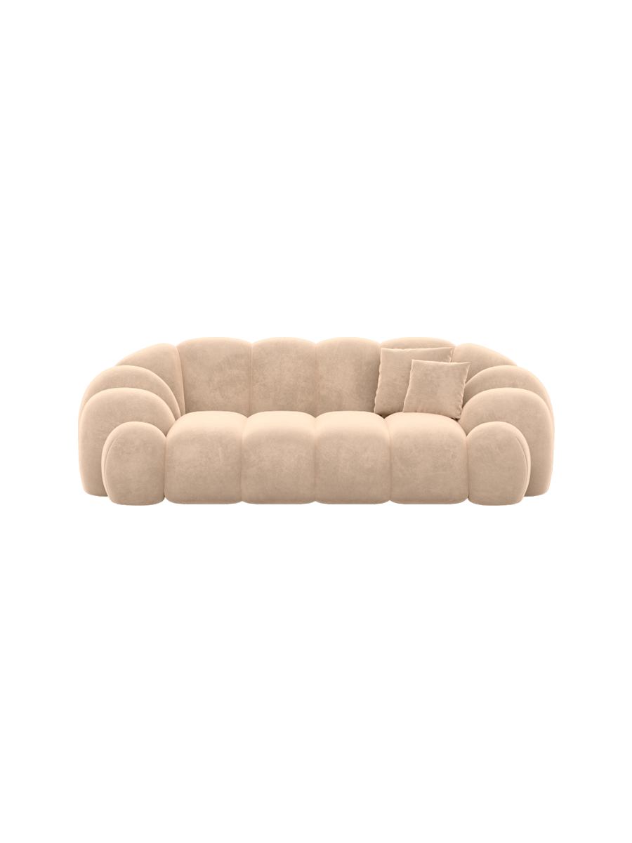
2-Sitzer Design Sofa „Solea“ mit Samtbezug - Samtbezug Königsblau