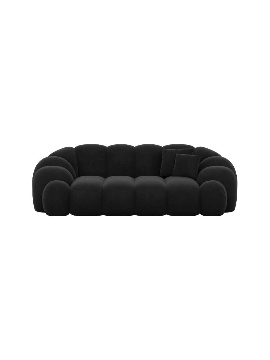
2-Sitzer Design Sofa „Solea“ mit Samtbezug - Samtbezug Königsblau