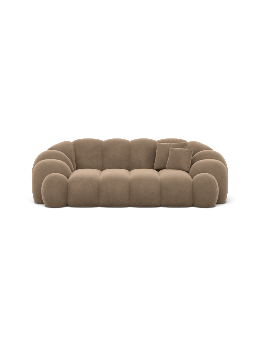 
2-seater designer sofa “Solea” with velvet upholstery - Velvet cover Brown