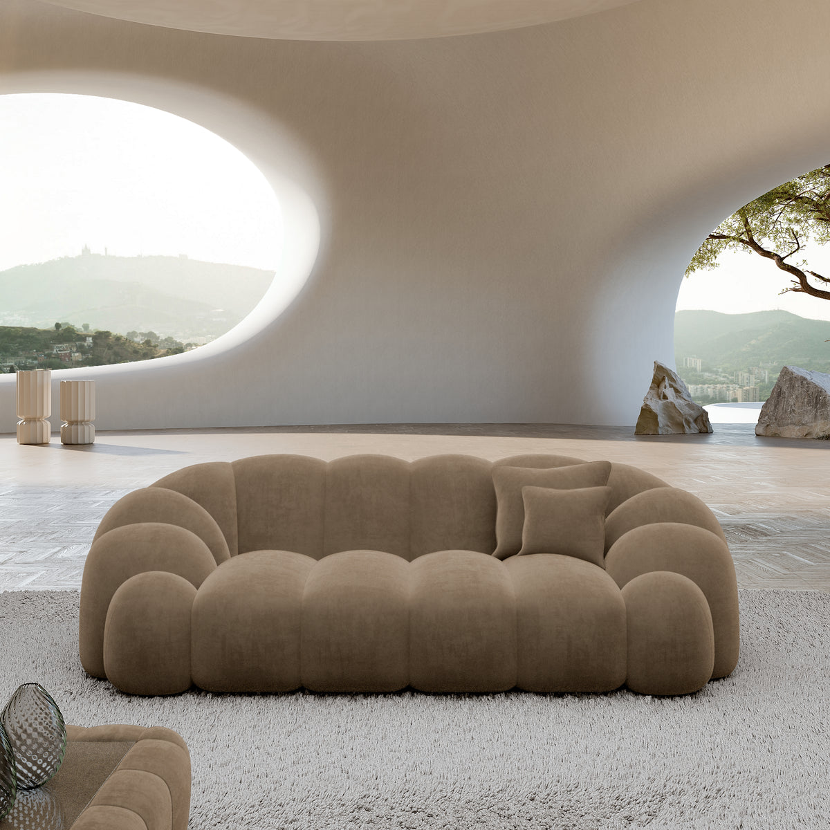 
2-seater designer sofa “Solea” with velvet upholstery - Velvet cover Brown