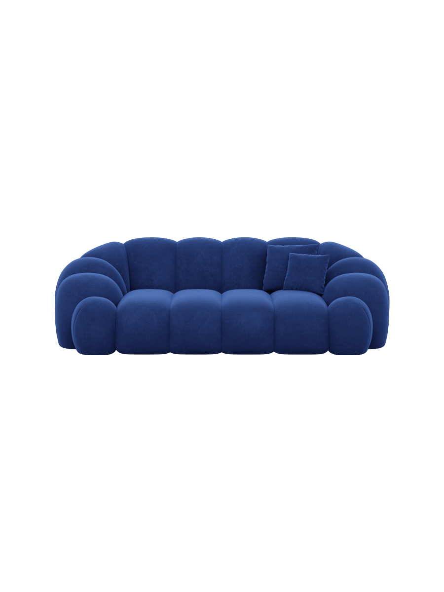 
2-Sitzer Design Sofa „Solea“ mit Samtbezug - Samtbezug Königsblau