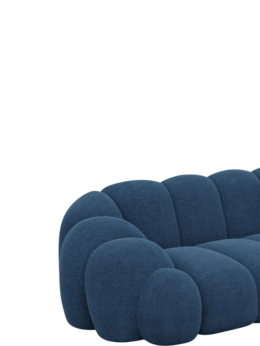 
2-Sitzer Design Sofa „Solea“ mit Samtbezug - Samtbezug Königsblau