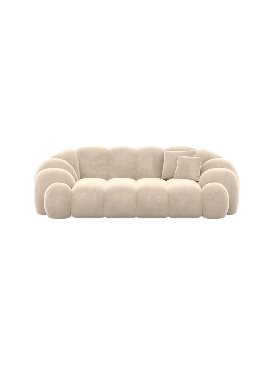 
2-Sitzer Design Sofa „Solea“ mit Samtbezug - Samtbezug Königsblau