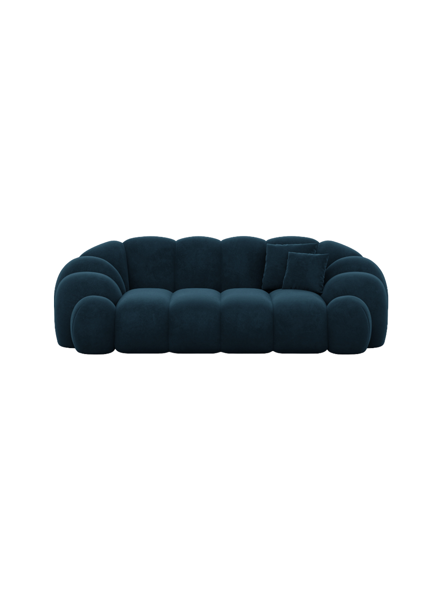 
2-Sitzer Design Sofa „Solea“ mit Samtbezug - Samtbezug Königsblau