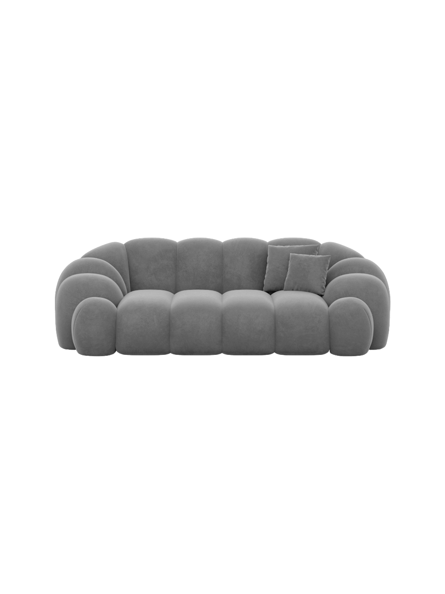 
2-Sitzer Design Sofa „Solea“ mit Samtbezug - Samtbezug Königsblau