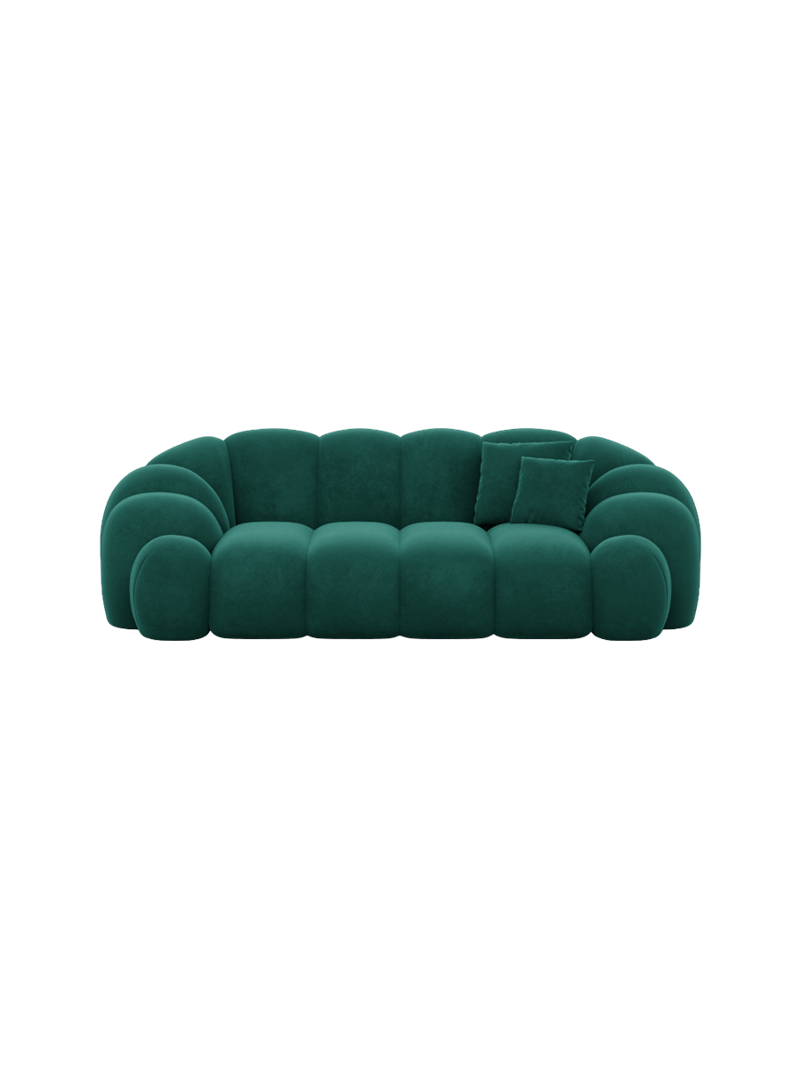
2-Sitzer Design Sofa „Solea“ mit Samtbezug - Samtbezug Königsblau