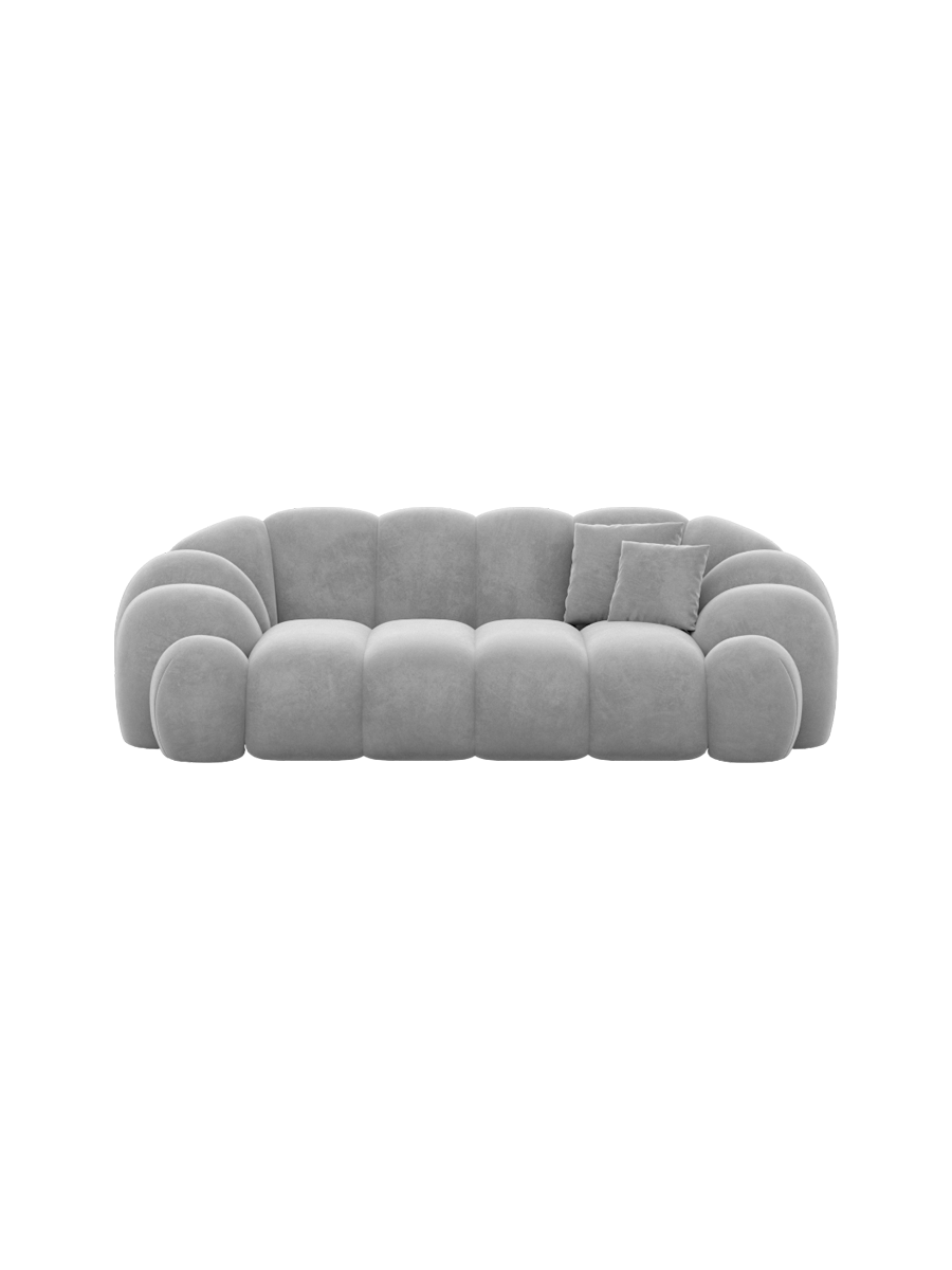 
2-Sitzer Design Sofa „Solea“ mit Samtbezug - Samtbezug Königsblau
