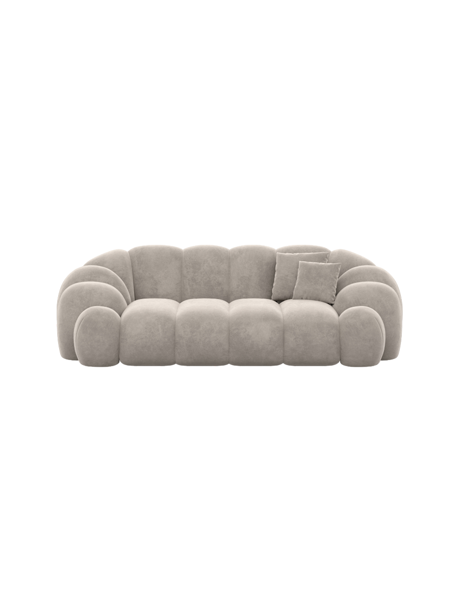 
2-Sitzer Design Sofa „Solea“ mit Samtbezug - Samtbezug Königsblau