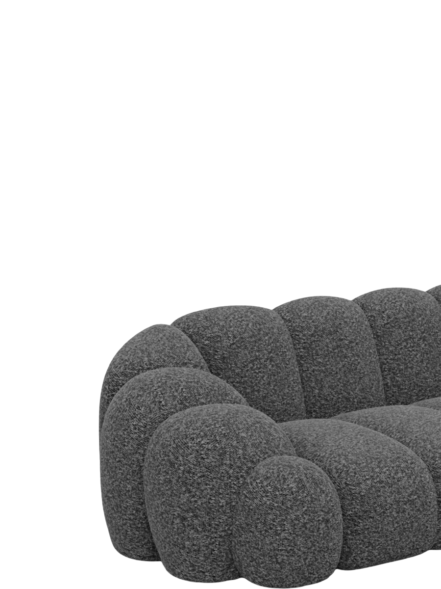 
3-Sitzer Design Sofa „Solea“ mit Bouclé-Bezug - Bouclé Graphit