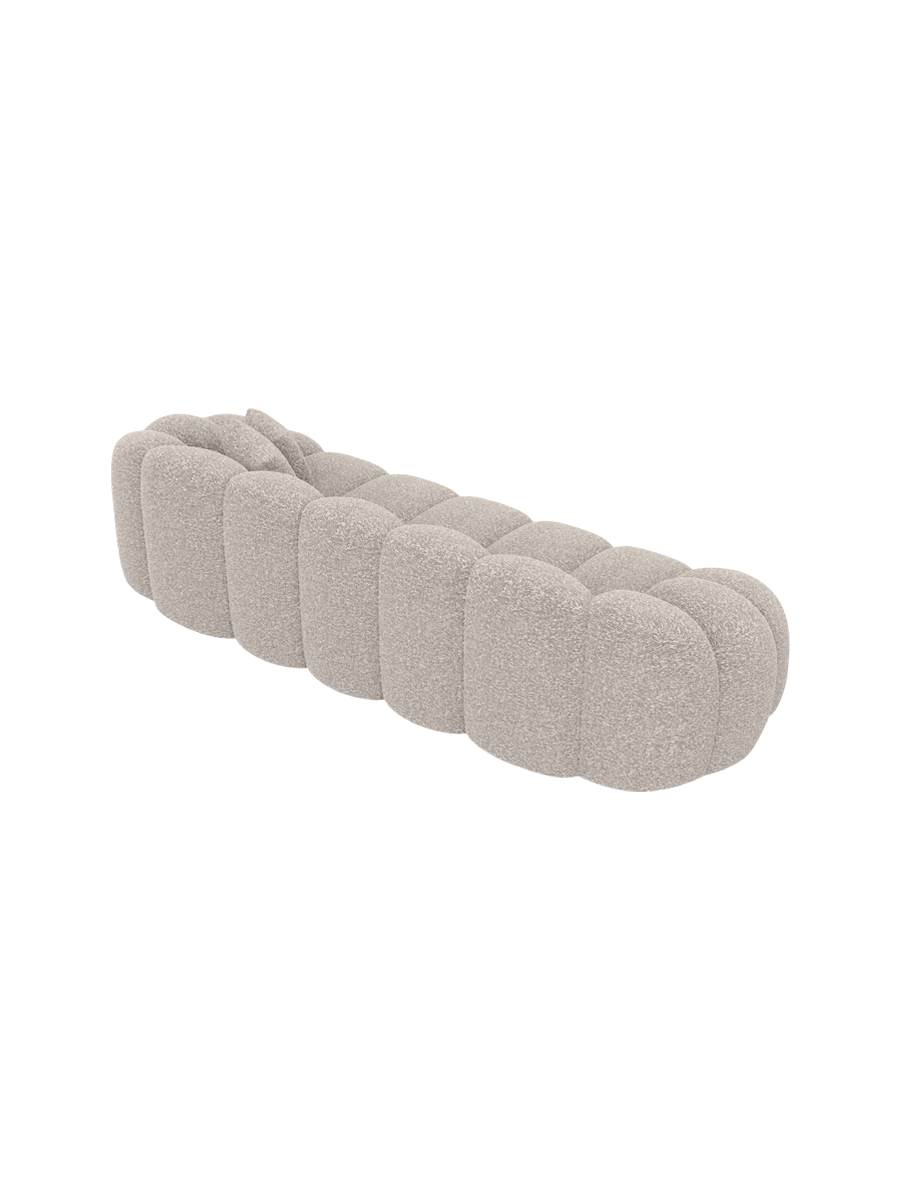 
Divano di design a 3 posti «Solea» con rivestimento in bouclé - Bouclé Toffee