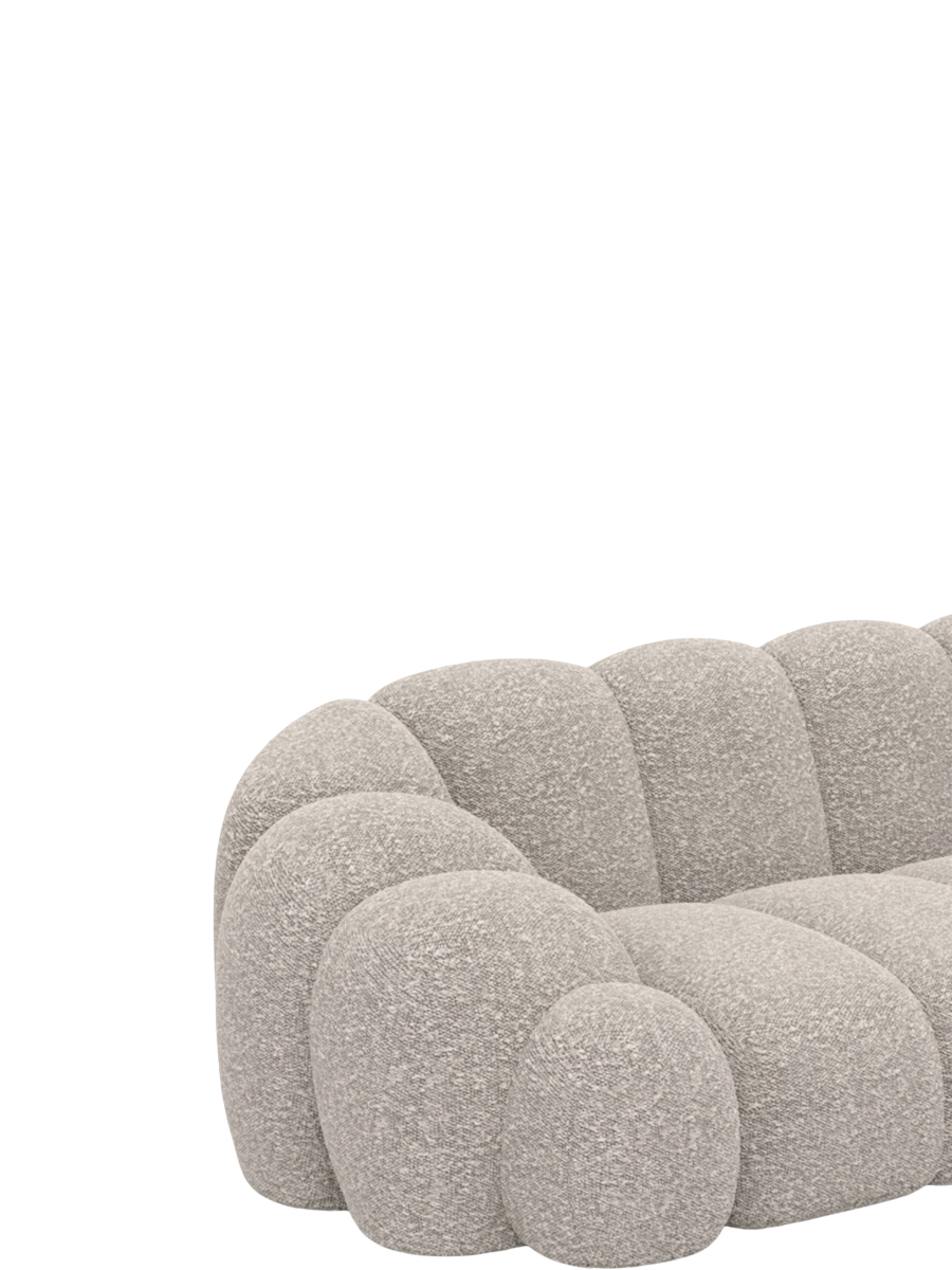 
Divano di design a 3 posti «Solea» con rivestimento in bouclé - Bouclé Toffee