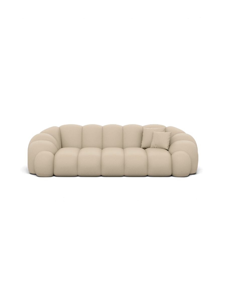 
3-Sitzer Design Echtleder Sofa „Solea“ - Echtleder Beige