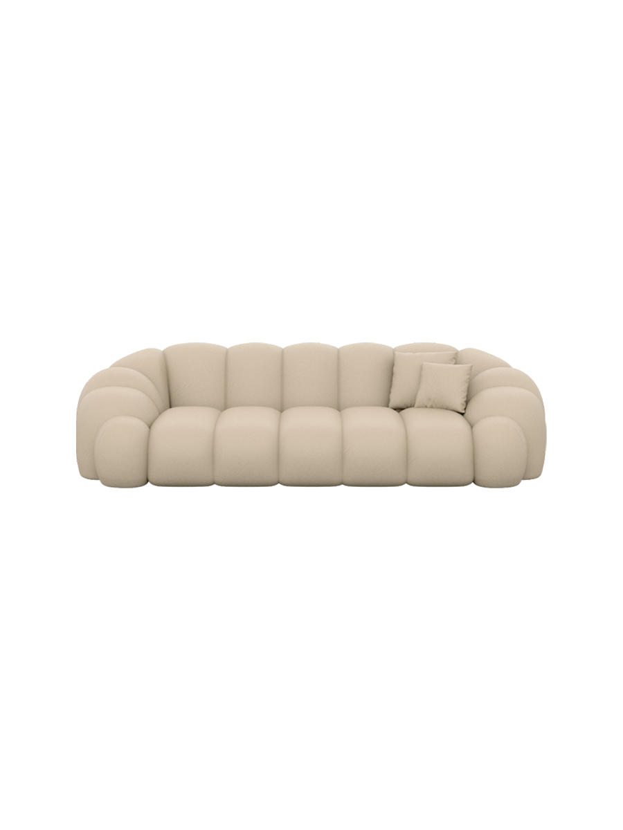 
3-Sitzer Design Echtleder Sofa „Solea“ - Echtleder Beige