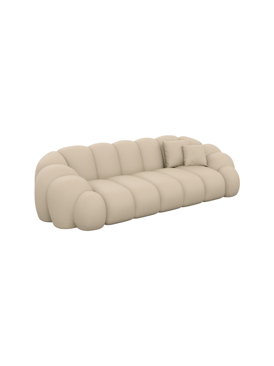 
3-Sitzer Design Echtleder Sofa „Solea“ - Echtleder Beige