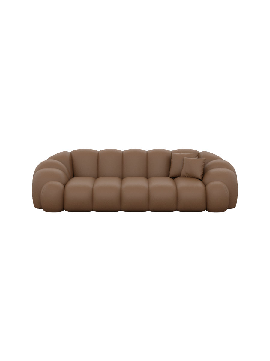 
3-Sitzer Design Echtleder Sofa „Solea“ - Echtleder Beige