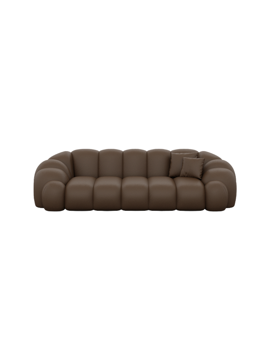 
3-Sitzer Design Echtleder Sofa „Solea“ - Echtleder Beige