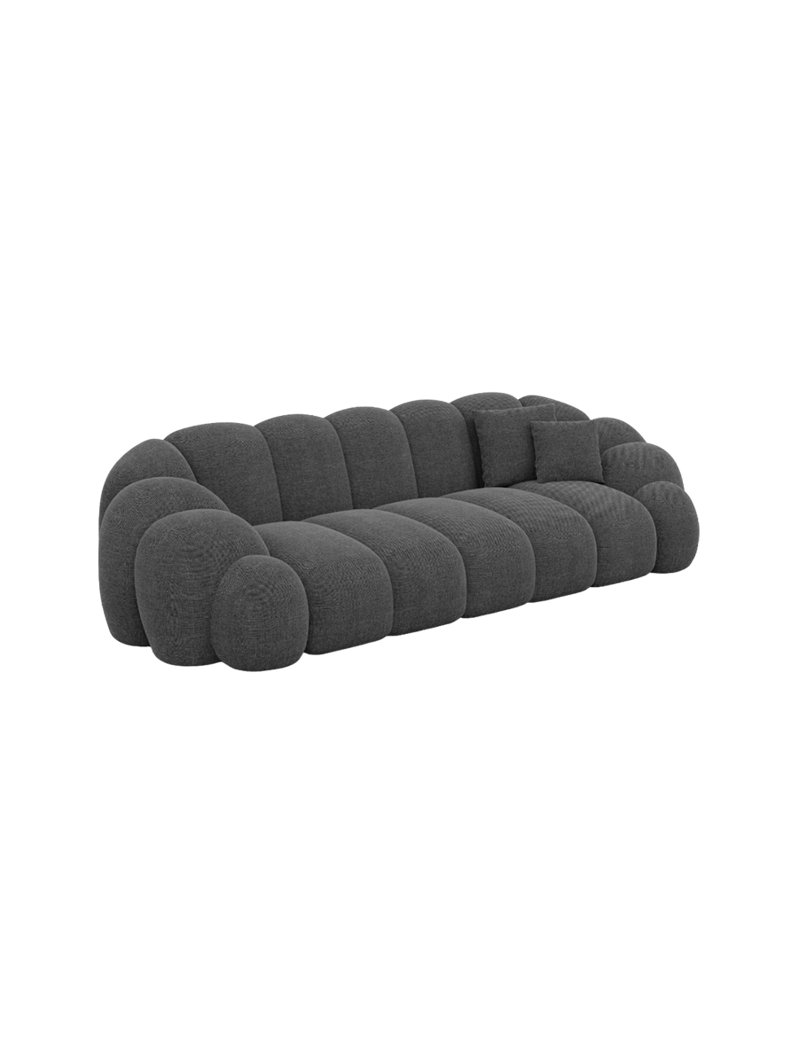 
3-Sitzer Design Sofa „Solea“ mit Strukturstoff-Bezug - Strukturstoff Anthrazit