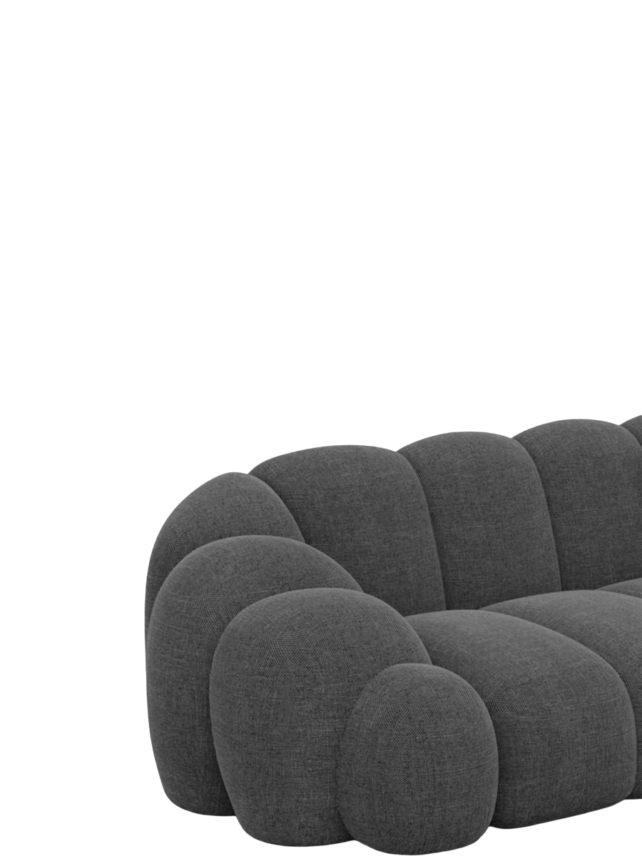 
3-Sitzer Design Sofa „Solea“ mit Strukturstoff-Bezug - Strukturstoff Anthrazit