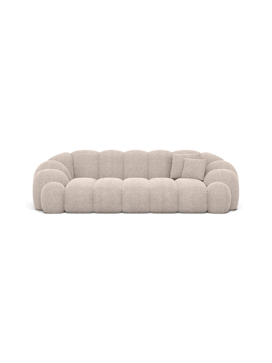 
3-seater designer sofa “Solea” with textured fabric upholstery - Textured fabric Beige