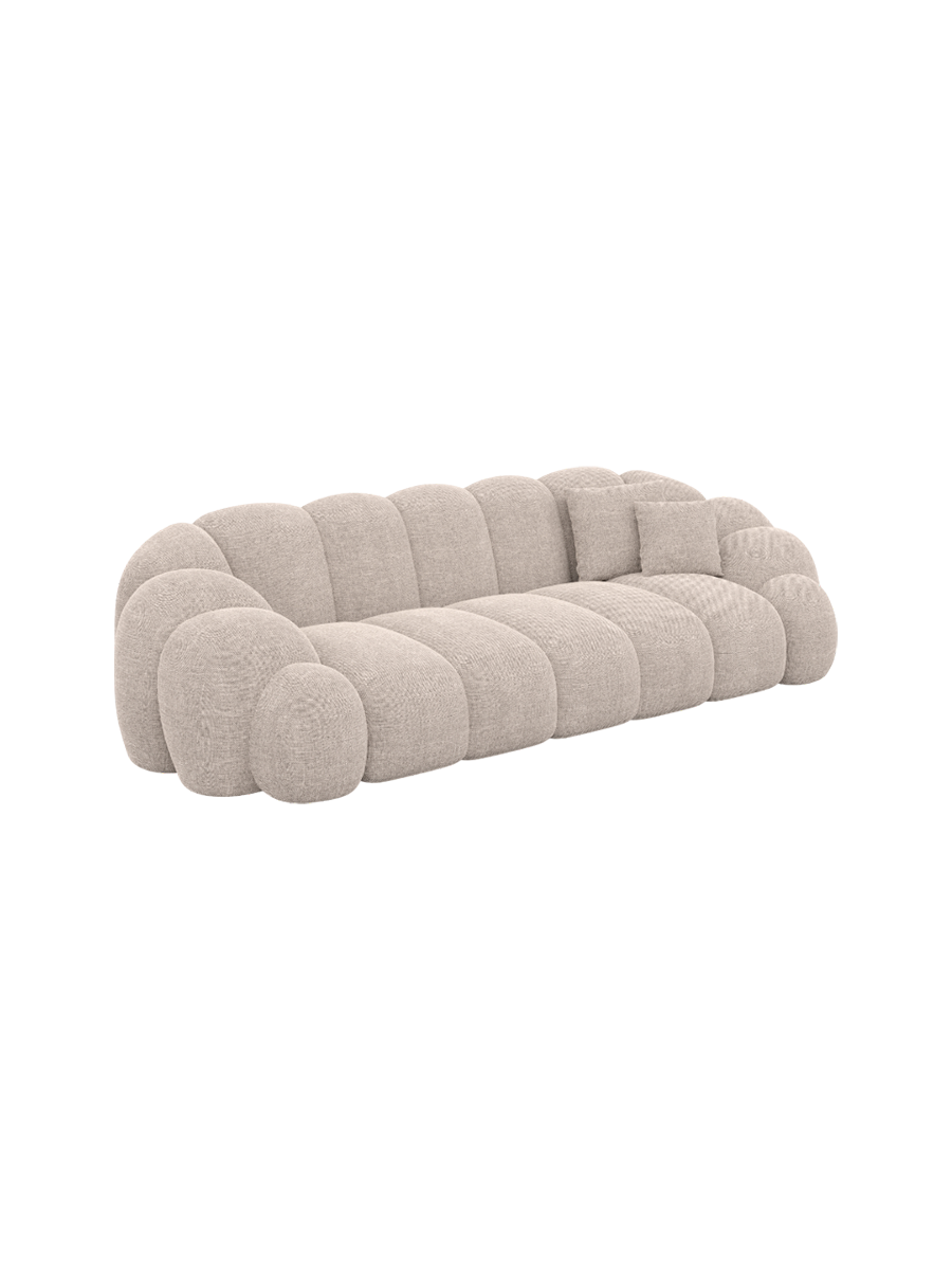 
3-Sitzer Design Sofa „Solea“ mit Strukturstoff-Bezug - Strukturstoff Beige