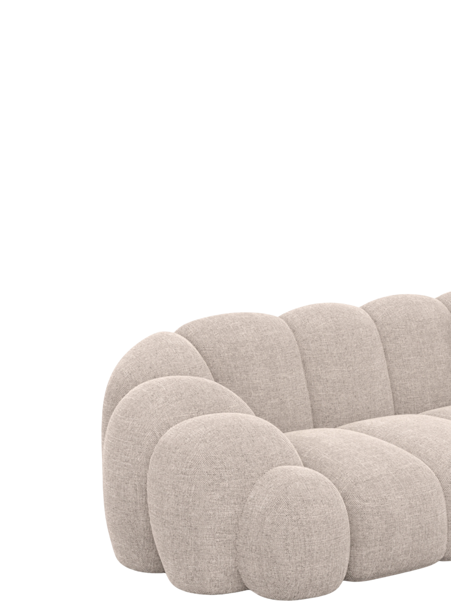 
3-Sitzer Design Sofa „Solea“ mit Strukturstoff-Bezug - Strukturstoff Beige