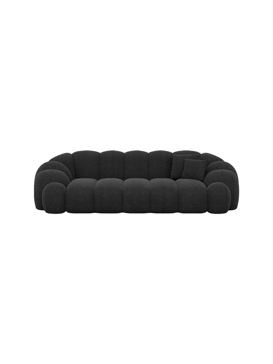 
3-Sitzer Design Sofa „Solea“ mit Strukturstoff-Bezug - Strukturstoff Anthrazit