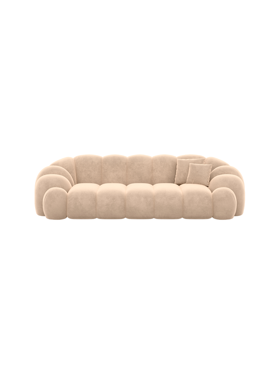 
3-Sitzer Design Sofa „Solea“ mit Samtbezug - Samtbezug Königsblau