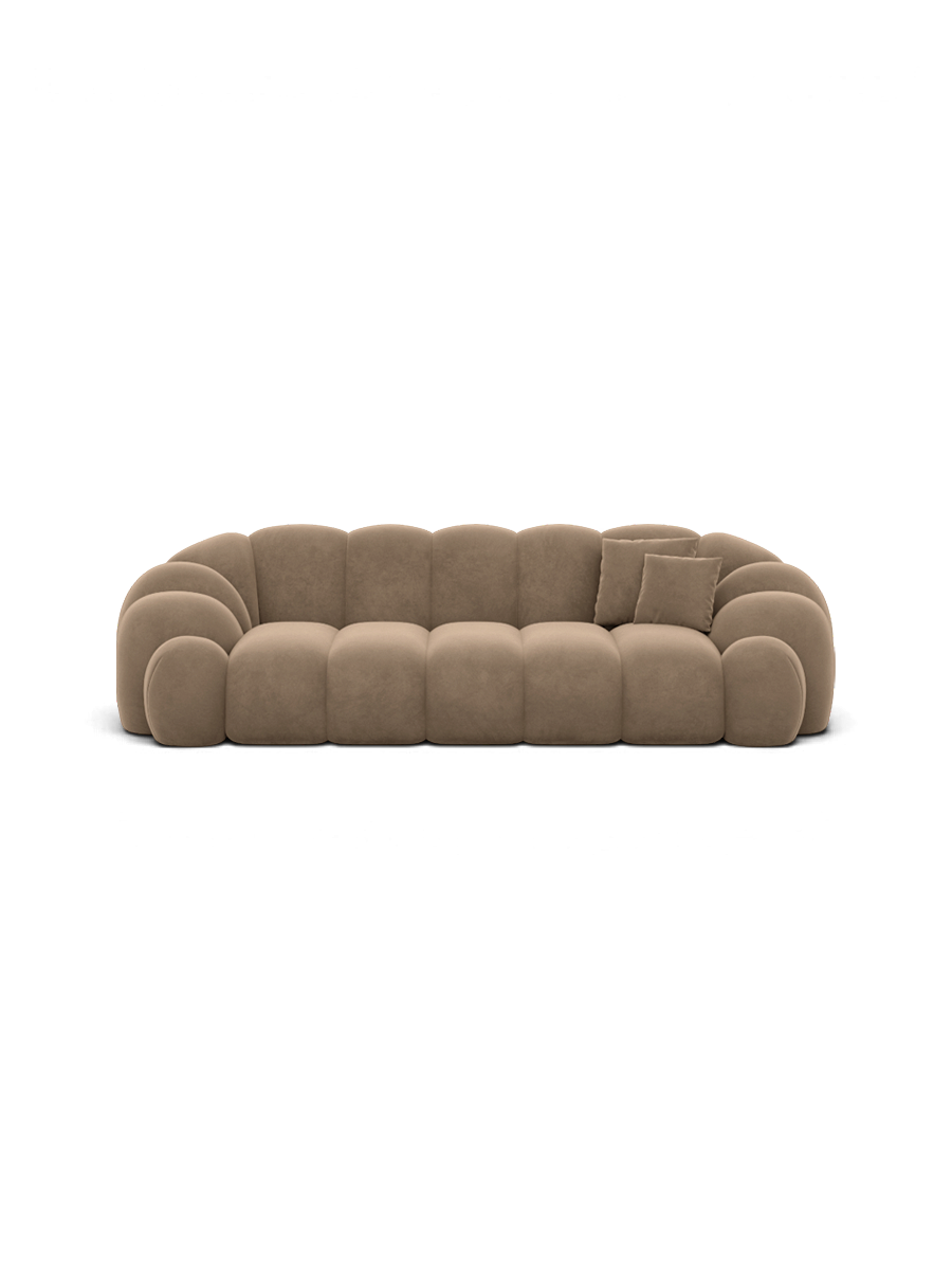 
3-seater designer sofa “Solea” with velvet upholstery - Velvet cover Brown