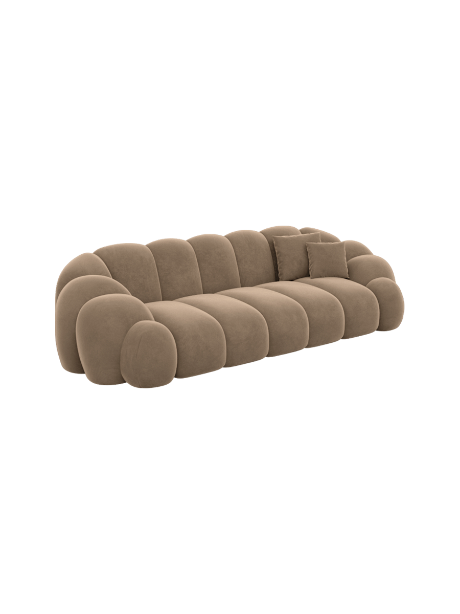 
3-Sitzer Design Sofa „Solea“ mit Samtbezug - Samtbezug Braun
