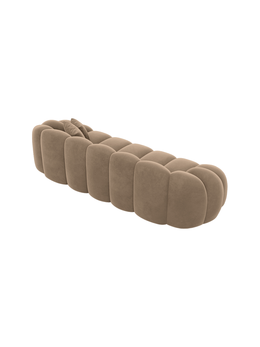 
3-Sitzer Design Sofa „Solea“ mit Samtbezug - Samtbezug Braun