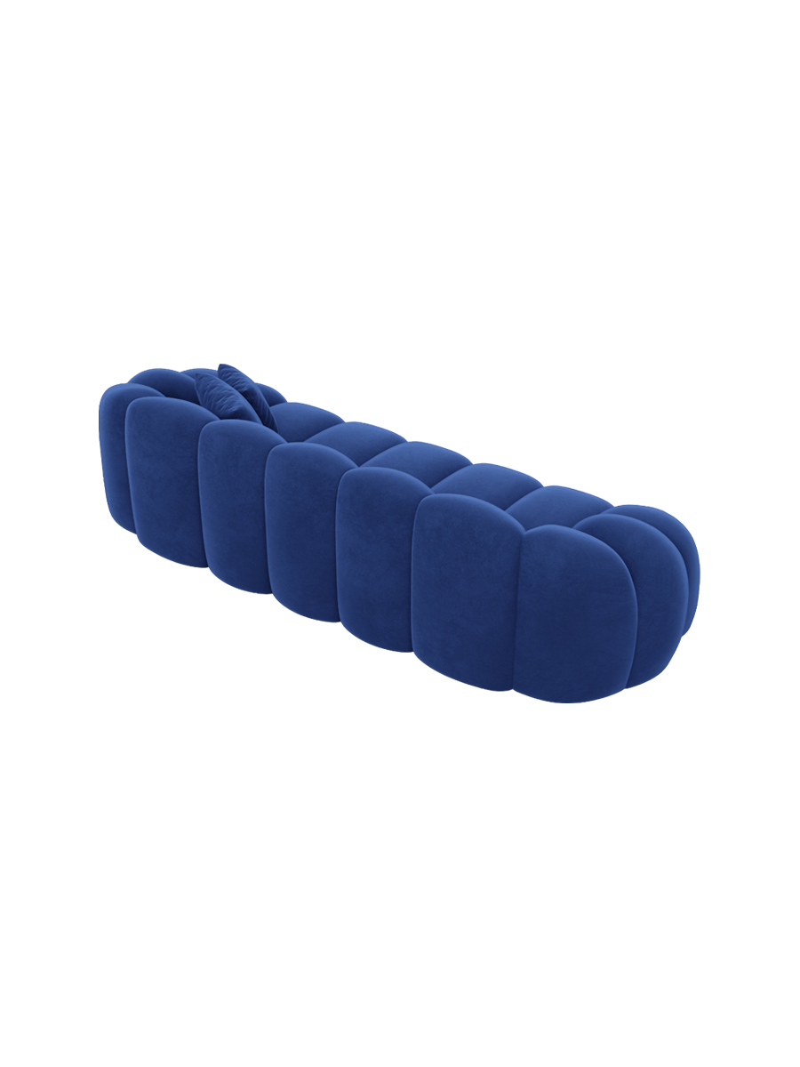 
3-Sitzer Design Sofa „Solea“ mit Samtbezug - Samtbezug Königsblau