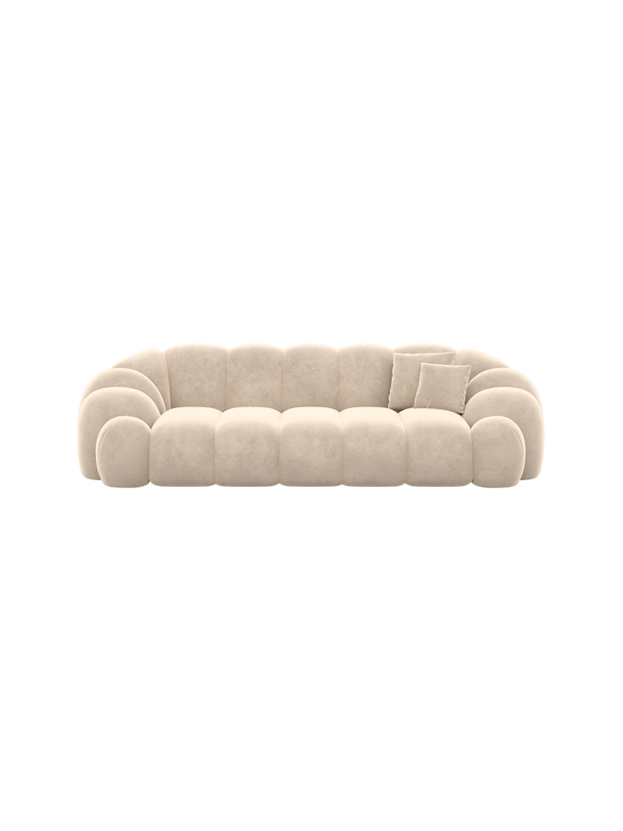 
3-Sitzer Design Sofa „Solea“ mit Samtbezug - Samtbezug Königsblau