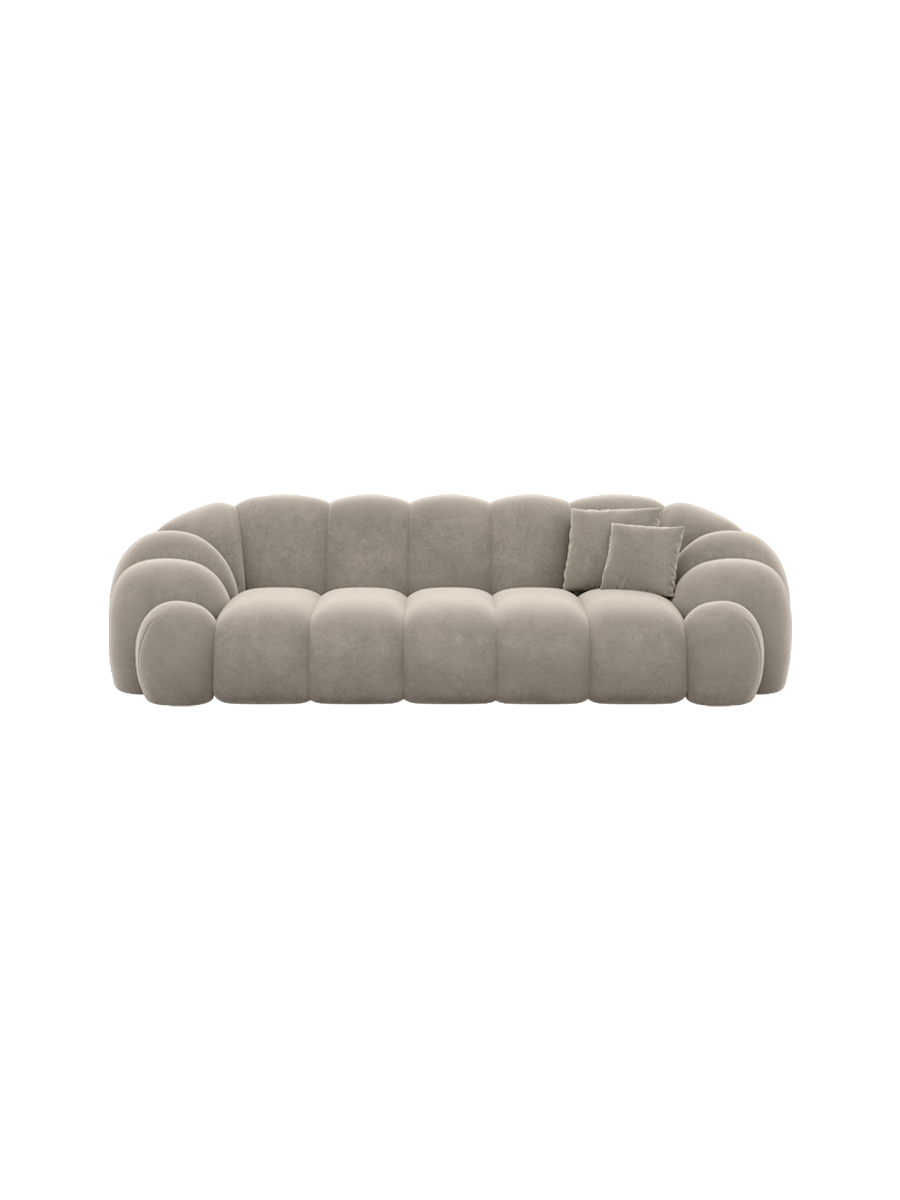 
3-Sitzer Design Sofa „Solea“ mit Samtbezug - Samtbezug Königsblau