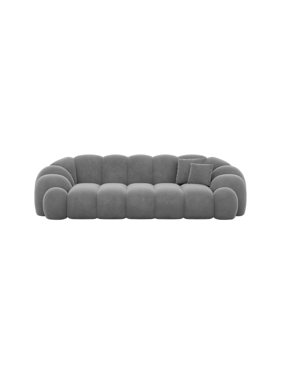 
3-Sitzer Design Sofa „Solea“ mit Samtbezug - Samtbezug Königsblau