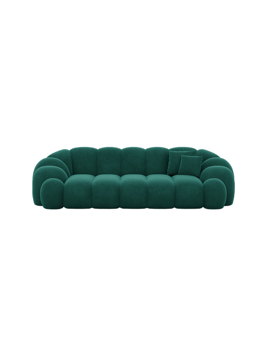 
3-Sitzer Design Sofa „Solea“ mit Samtbezug - Samtbezug Königsblau