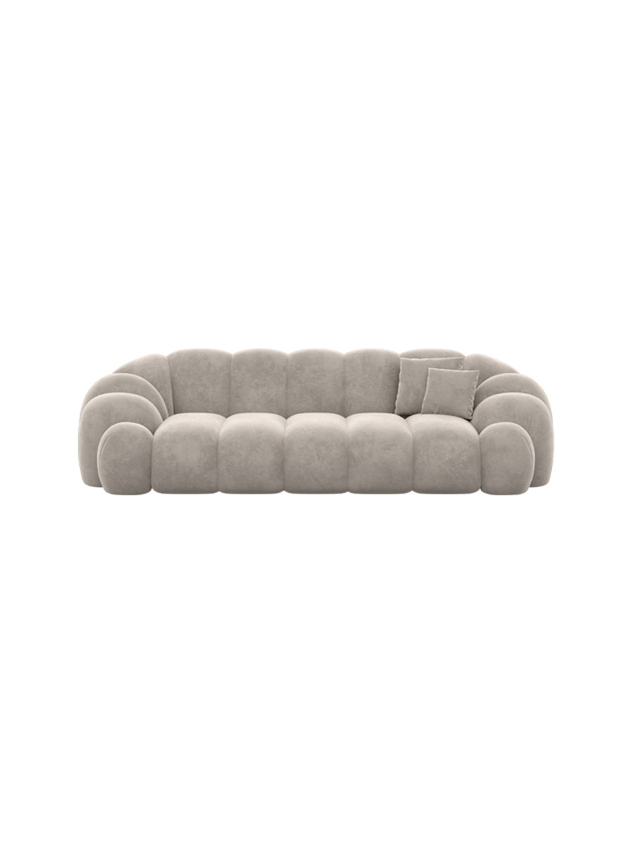 
3-Sitzer Design Sofa „Solea“ mit Samtbezug - Samtbezug Königsblau