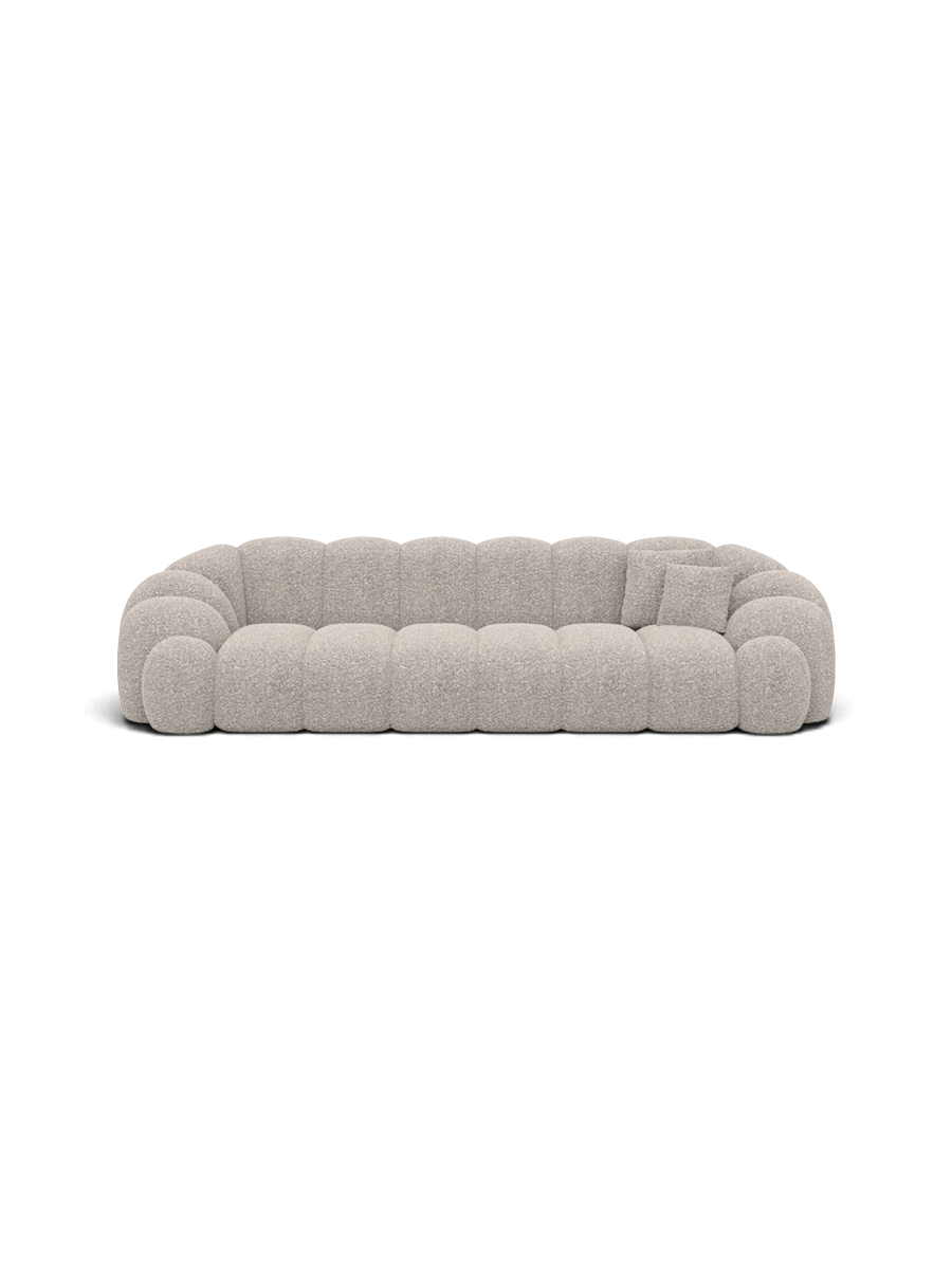 
4-seater designer sofa “Solea” with bouclé upholstery - Bouclé Toffee