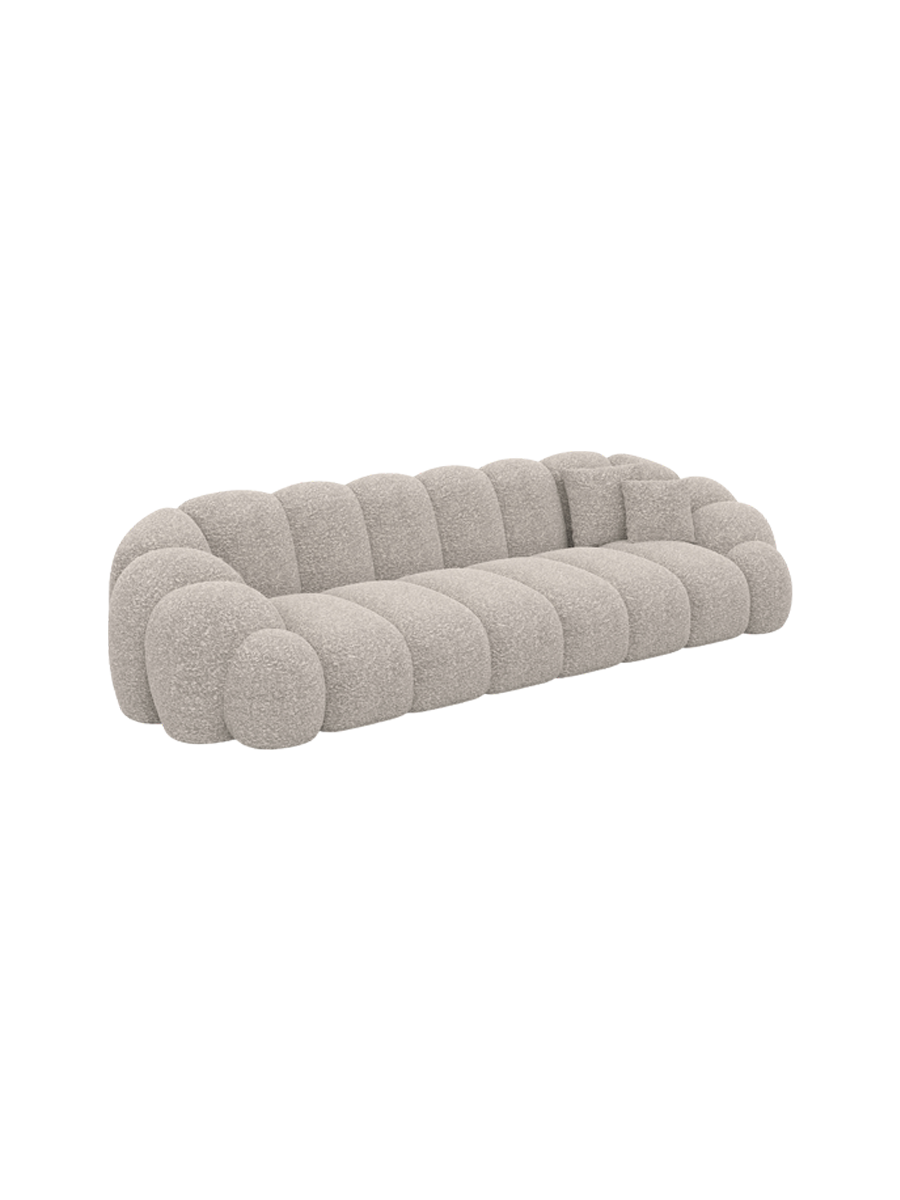 
4-seater designer sofa “Solea” with bouclé upholstery - Bouclé Toffee