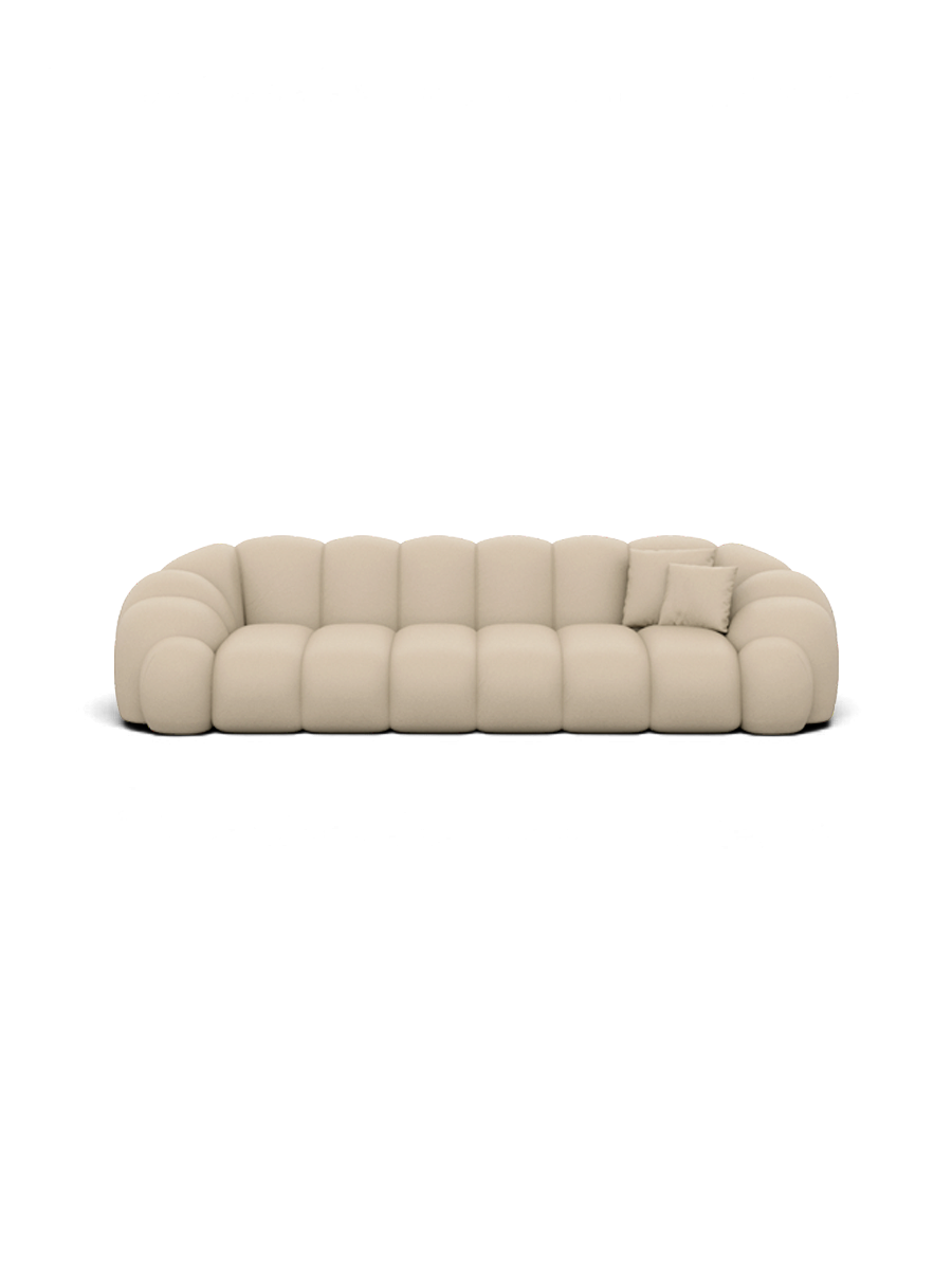 
4-seater designer genuine leather sofa “Solea” - Genuine leather Beige