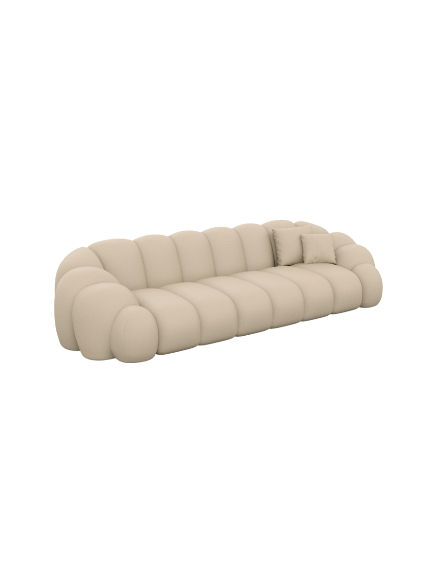 
4-Sitzer Design Echtleder Sofa „Solea“ - Echtleder Beige