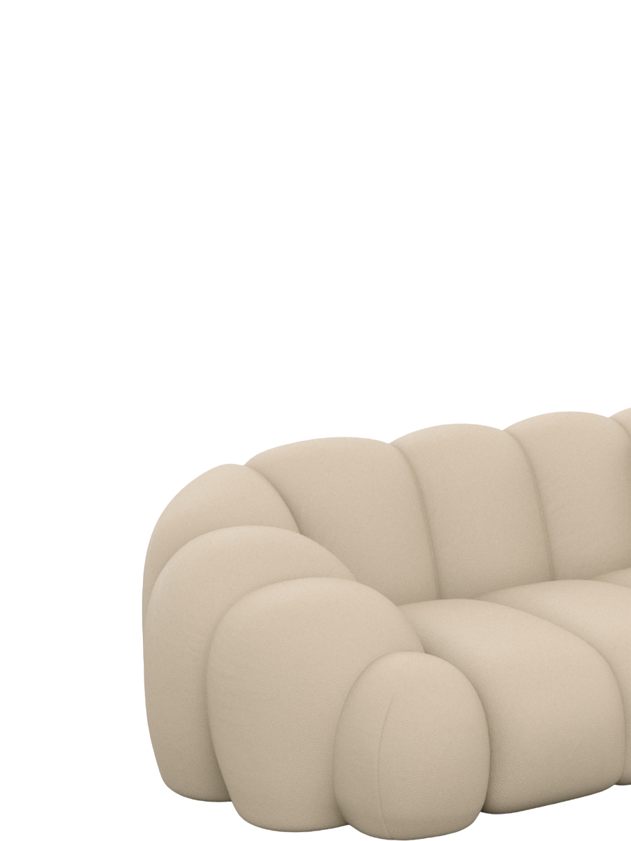 
4-Sitzer Design Echtleder Sofa „Solea“ - Echtleder Beige