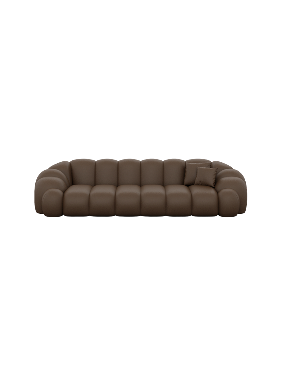 
4-Sitzer Design Echtleder Sofa „Solea“ - Echtleder Beige