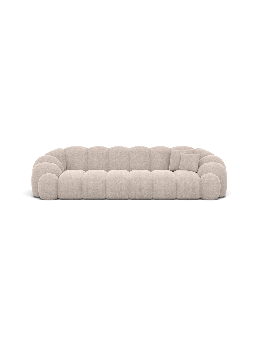 
4-Sitzer Design Sofa „Solea“ mit Strukturstoff-Bezug - Strukturstoff Beige