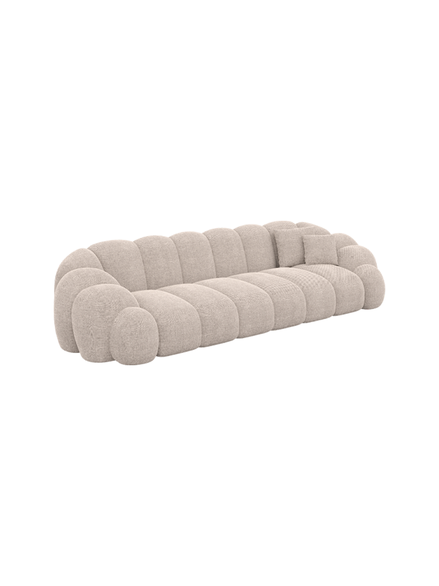 
4-Sitzer Design Sofa „Solea“ mit Strukturstoff-Bezug - Strukturstoff Beige