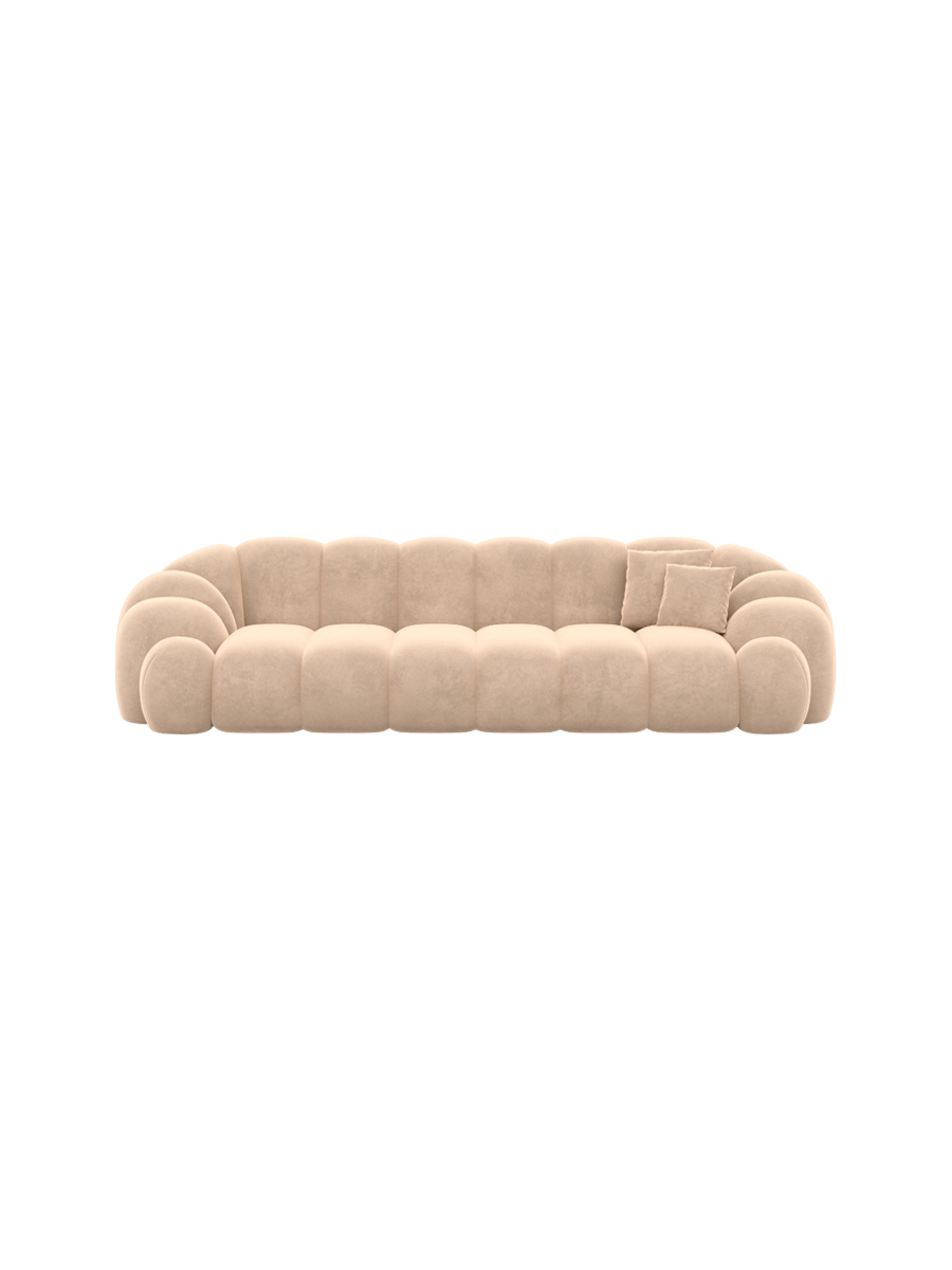 
4-Sitzer Design Sofa „Solea“ mit Samtbezug - Samtbezug Königsblau