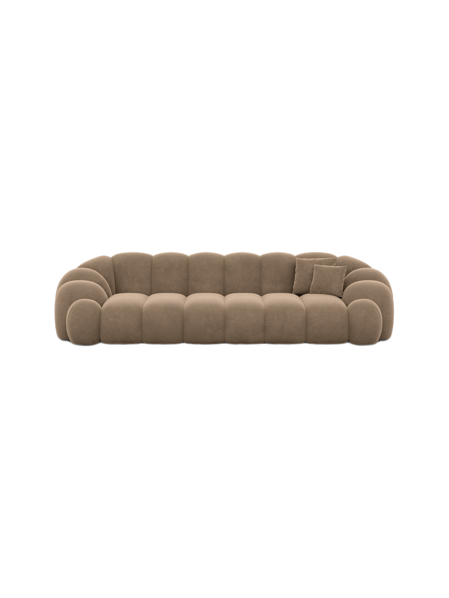 
4-Sitzer Design Sofa „Solea“ mit Samtbezug - Samtbezug Königsblau