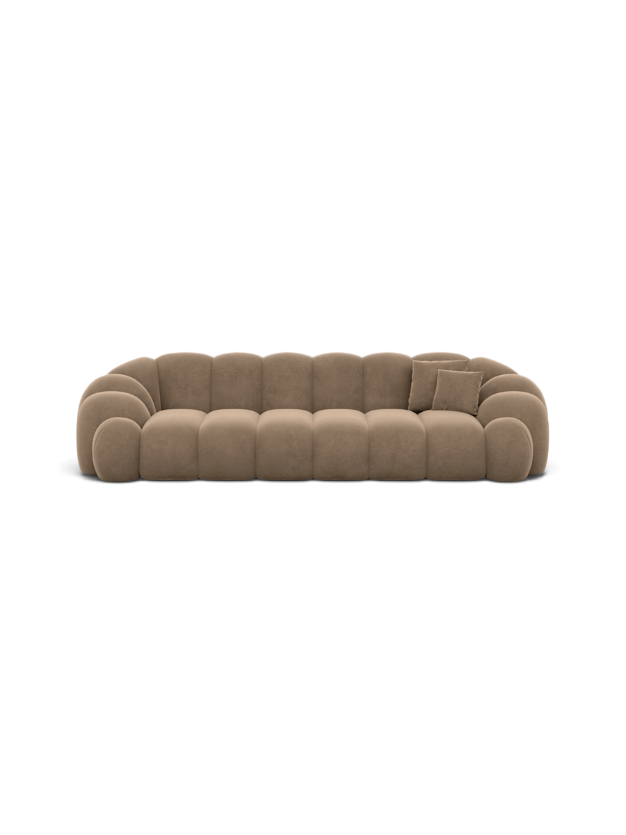 
4-seater designer sofa “Solea” with velvet upholstery - Velvet cover Brown