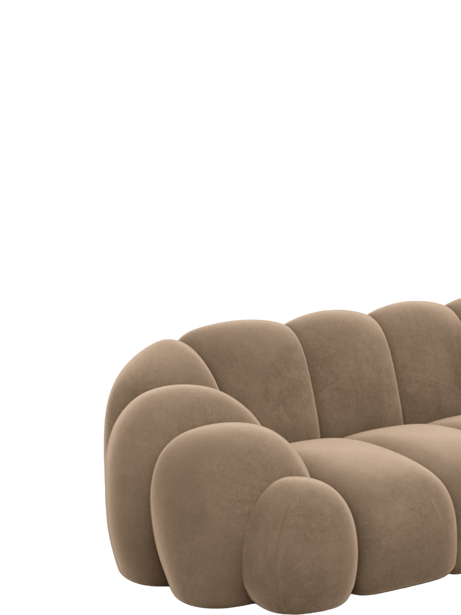 
4-seater designer sofa “Solea” with velvet upholstery - Velvet cover Brown